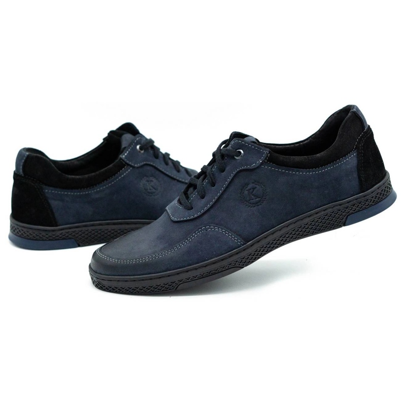 KOMODO Férfi alkalmi bőr sportcipő 918K, sötétkék 3