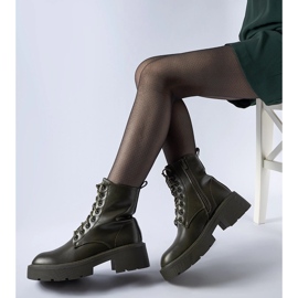 Cirillo zöld szigetelt bokacsizma vastag talppal 1