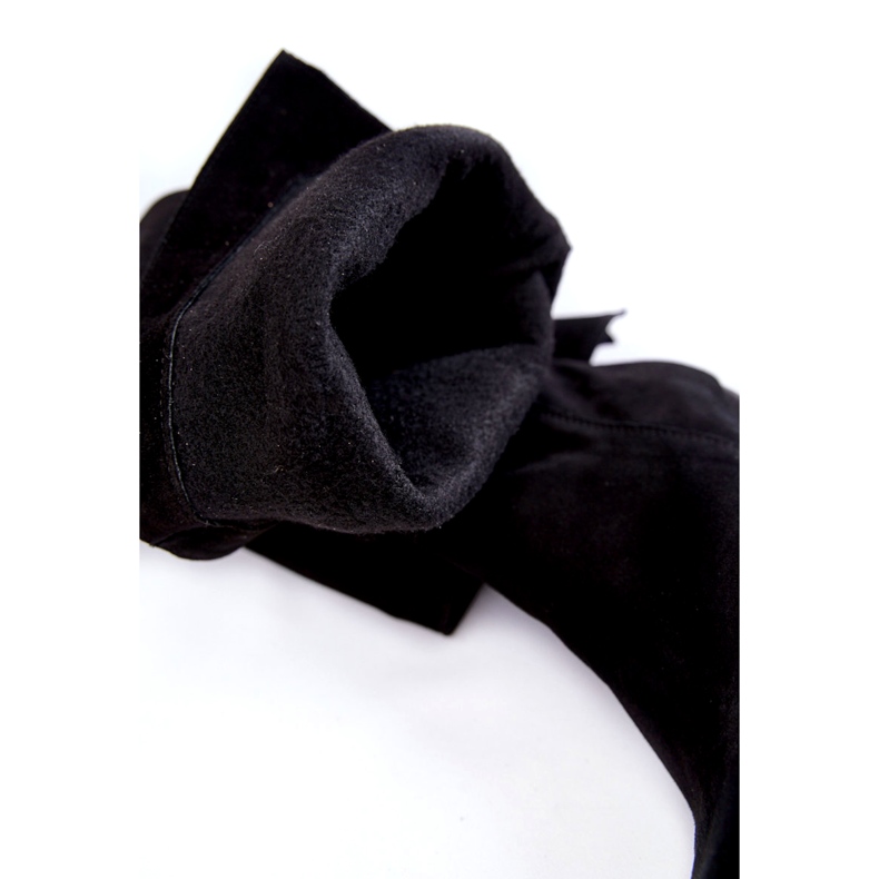 Lewski Shoes Női velúr comb magas csizma Lewski 2833 fekete 3