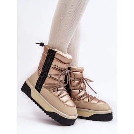 Női hócsizma vastag talppal Vegán D.Franklin DFSH371006 Bézs 2