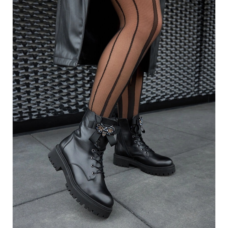 Karino fekete bőr szigetelt csizma 2