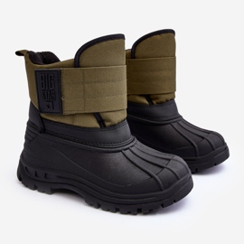 Gyermek tépőzáras szigetelt hócsizma Khaki Big Star MM374123 zöld 1 Gyermek tépőzáras szigetelt hócsizma Khaki Big Star MM374123 zöld 1