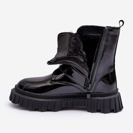 FR1 Lakkozott, hőszigetelt lánycsizma, Fekete Rilina 2