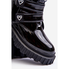 FR1 Lakkozott, hőszigetelt lánycsizma, Fekete Rilina 1