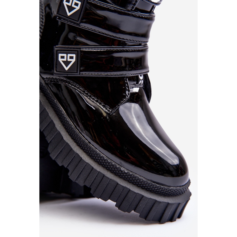 FR1 Lakkozott, hőszigetelt lánycsizma, Fekete Rilina 1