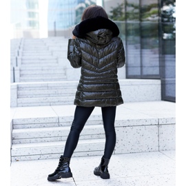 Fekete lakkozott bokacsizma Sfaranda strasszokkal 2