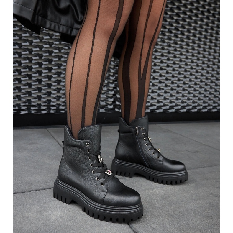 Karino fekete bőr szigetelt csizma 2