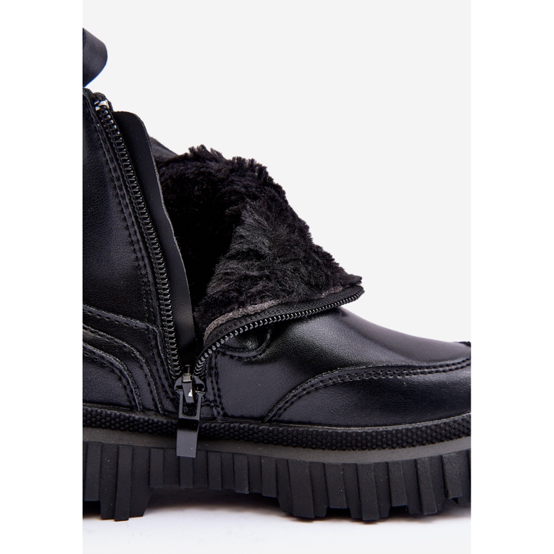 Gyermek meleg cipzáros csizma Fekete Jolynn 2