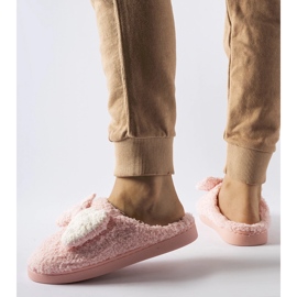 Rózsaszín meleg papucs masnival 2