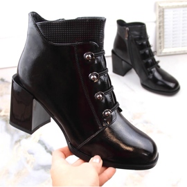 Női lakkbőr, hőszigetelt bokacsizma, fekete, Filippo DBT4891 1