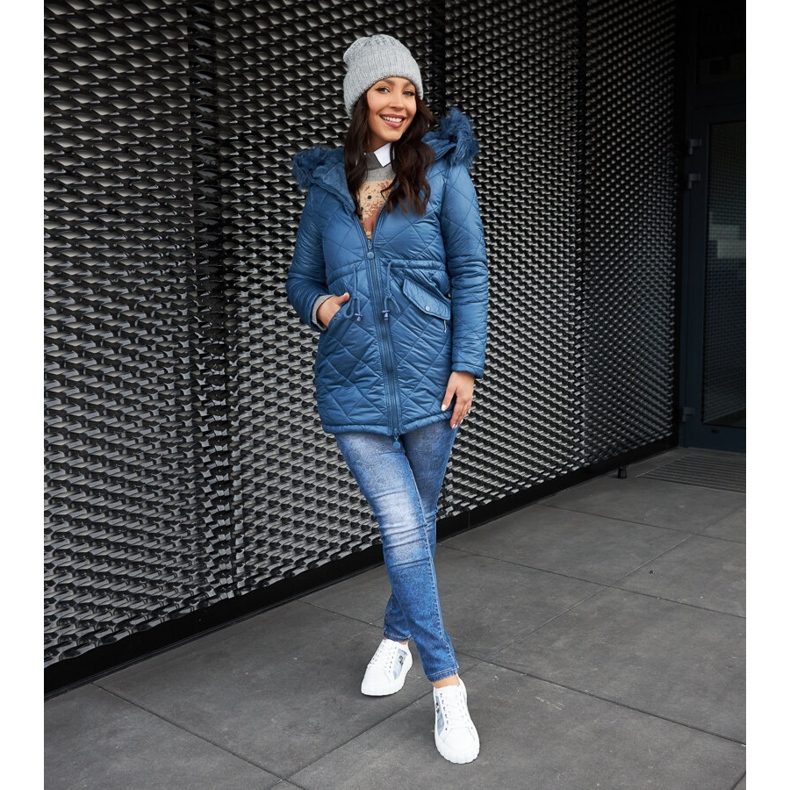 Fehér és kék bőr tornacipő 2 Fehér és kék bőr tornacipő 2