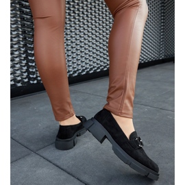 Fekete masszív mokaszinok csattal 1