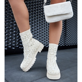 Arlington bézs bokacsizma zoknis felsőrésszel 1