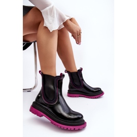 Női bőr Chelsea csizma Maciejka 06199 fekete 1