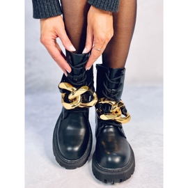 Fűzős csizma Barkley Black fekete 1