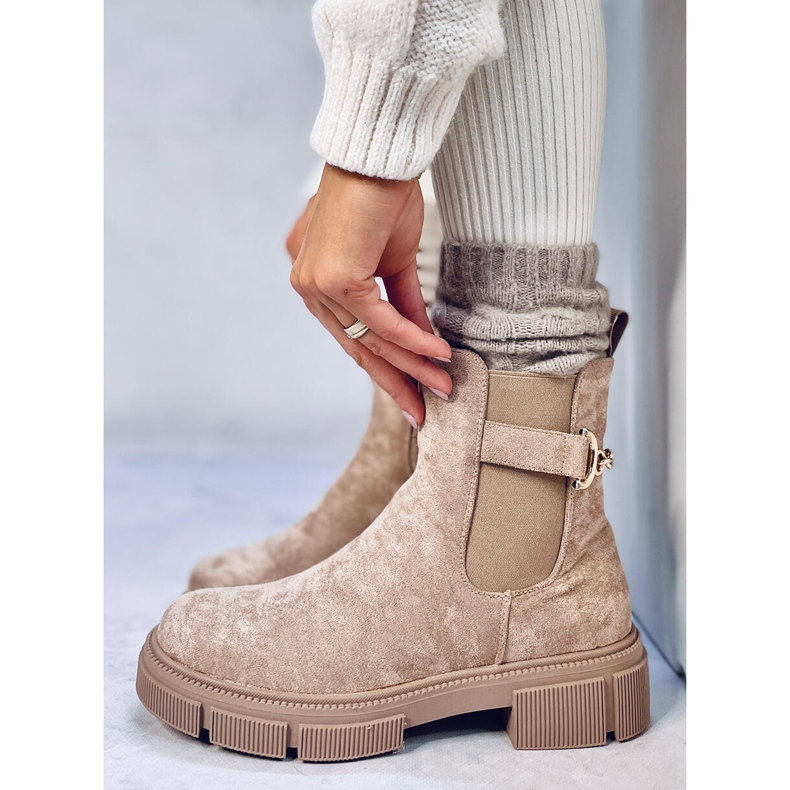 Chance Khaki női Chelsea csizma bézs 1