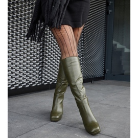 Biassono zöld csizma négyzetes orrral 1 Biassono zöld csizma négyzetes orrral 1