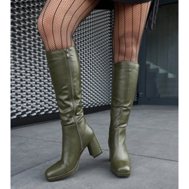 Biassono zöld csizma négyzetes orrral 2