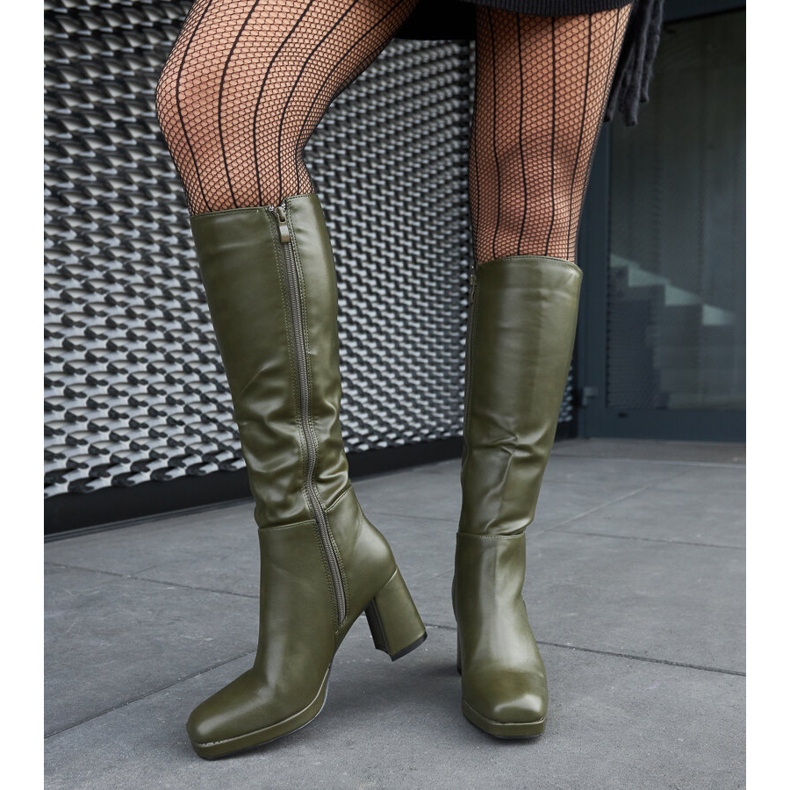 Biassono zöld csizma négyzetes orrral 2