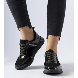 Fekete bőr Castelfidardo tornacipő 1