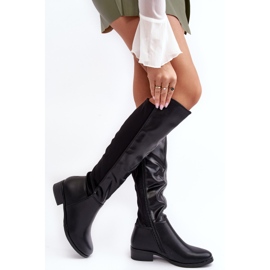 Női térd feletti bőrcsizma S.Barski HY27098A fekete 2