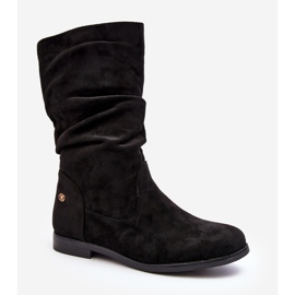 Női lapos csizma domború felsőrésszel, fekete Kotine 1 Női lapos csizma domború felsőrésszel, fekete Kotine 1