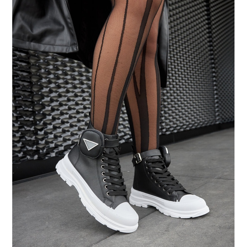 Fekete Bolman magas platformú tornacipő 2