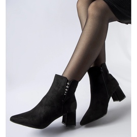 Fekete öko-velúr bokacsizma Pikeville sarokkal 1