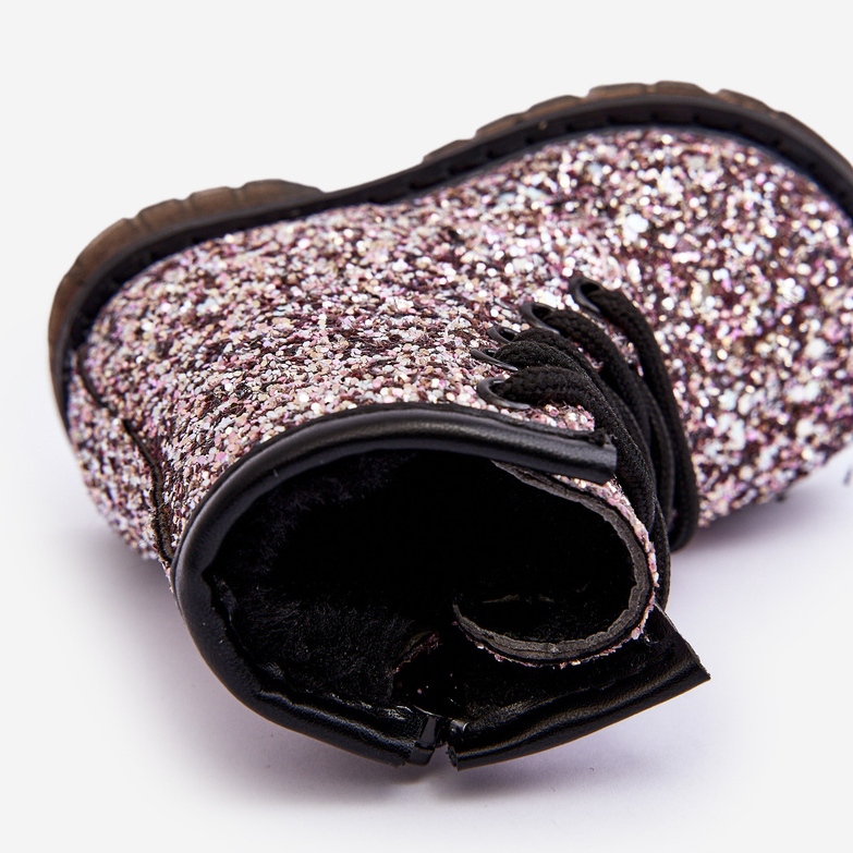 Gyerek csillámos szigetelt bokacsizma cipzárral, rózsaszín Saussa 1 Gyerek csillámos szigetelt bokacsizma cipzárral, rózsaszín Saussa 1