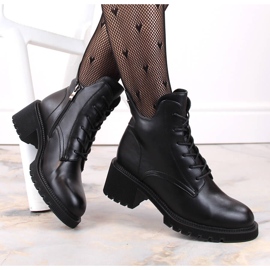 Női hőszigetelt fűzős és cipzáras csizma, fekete Filippo DBT4858 1