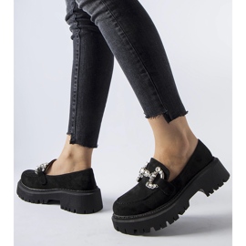 Fekete Crescenzo naplopók strasszokkal 1 Fekete Crescenzo naplopók strasszokkal 1