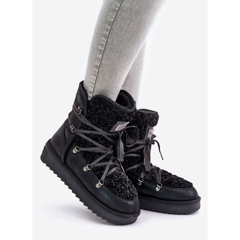 Vízálló Vegán Platform Snow Boots D.Franklin DFSH370004 Fekete 1