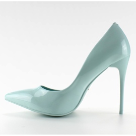 Sima, lakkozott magas sarkú cipő E396 L. Kék 1