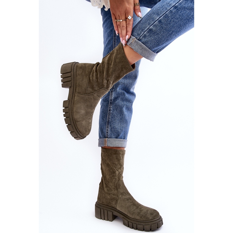 Zöld Divella Workers Slip-On lapos csizma 2