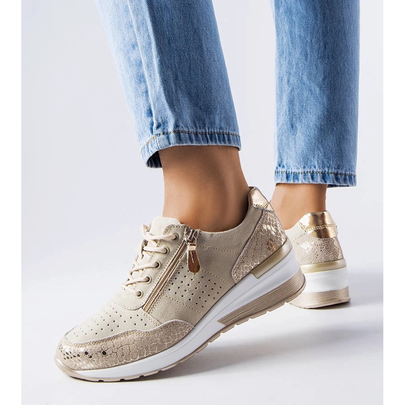 Jazzar bézs áttört bőr cipő 1 Jazzar bézs áttört bőr cipő 1