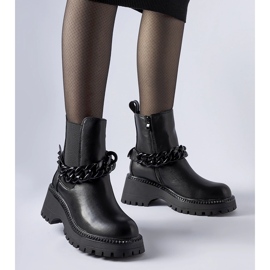 Fekete bokacsizma masszív Beltran talppal 1