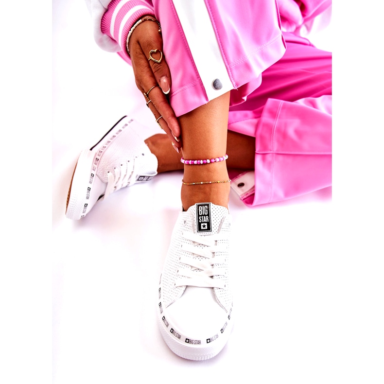 Női cipők Big Star Openwork White FF274024 fehér 3