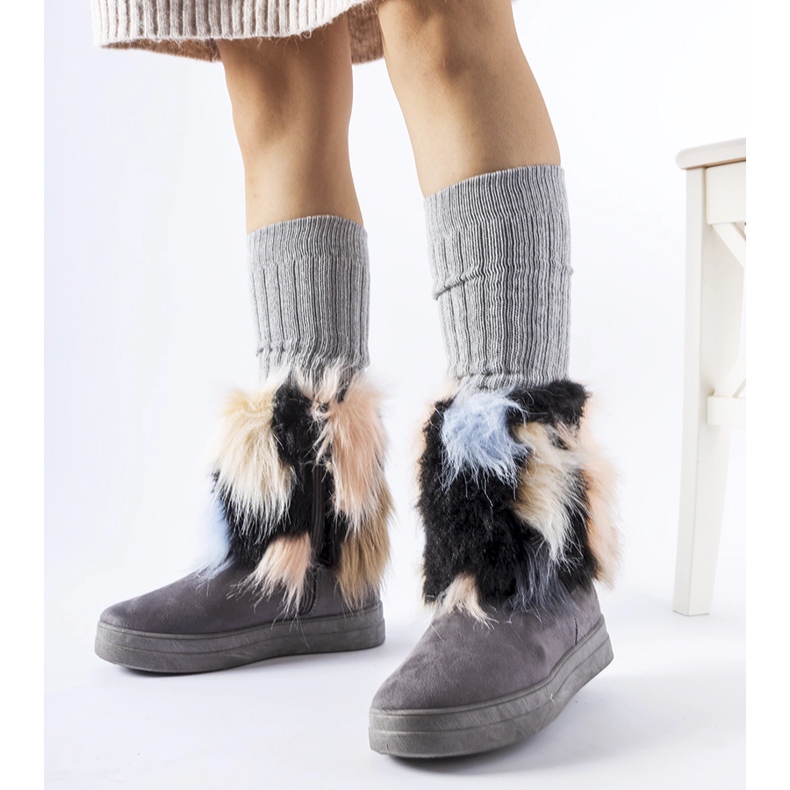 Szürke hőszigetelt hócsizma szőrmével a Cordero-tól 1