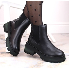 Filippo W PAW484 fekete bőr szigetelt Chelsea csizma 2