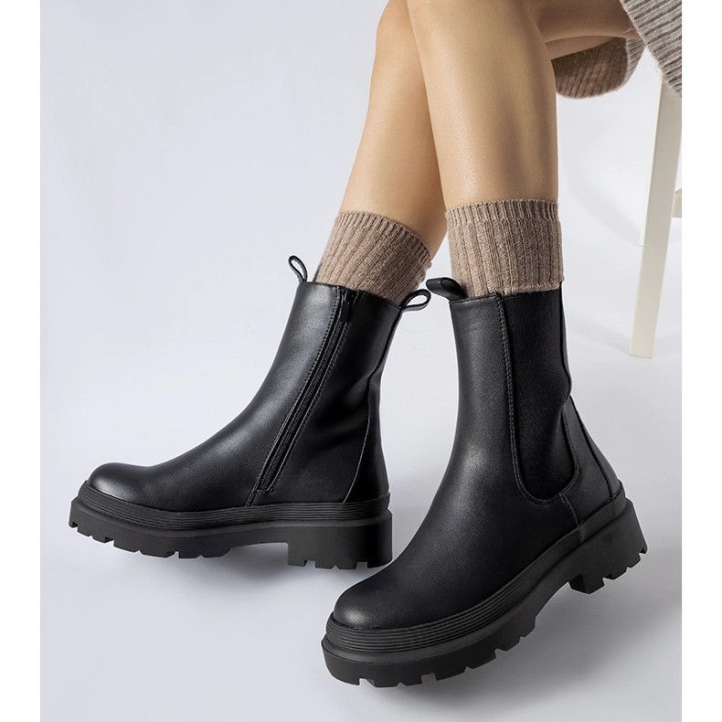 Fekete enyhén szigetelt Bethesda bokacsizma 1