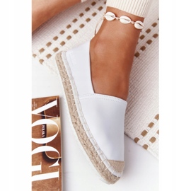 Bőr espadrillák fonott talpán Big Star HH274506 Fehér 2