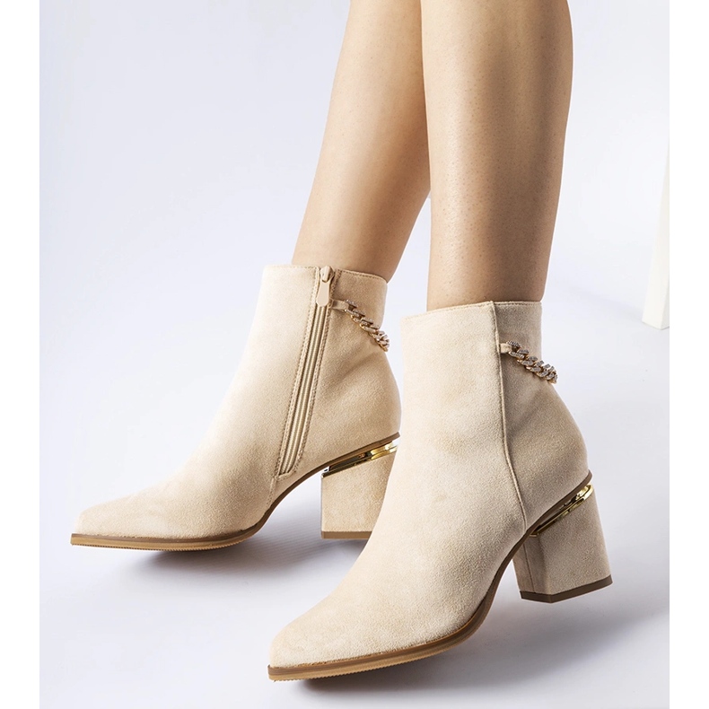 Bézs színű hőszigetelt Hiney bokacsizma 1