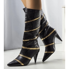 Fekete és arany Nevzo szigetelt csizma 1