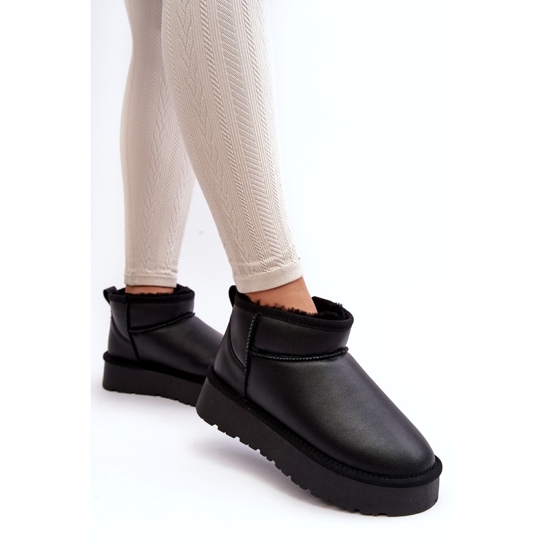 Bőr női platform hócsizma fekete Loreley 1