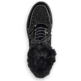 Fekete Rieker 93312-00 bőr szigetelt bőrcsizma a platformon 2