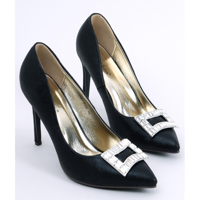 Deborah Black női díszített magassarkú fekete 1