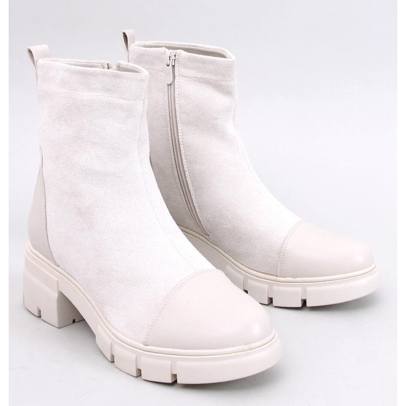 Olson Beige széles sarkú bokacsizma bézs 1