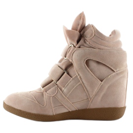 JT19 rózsaszín velúr tornacipő 1