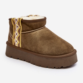 Női velúr hócipő vastag talppal, zöld Vebissat 2