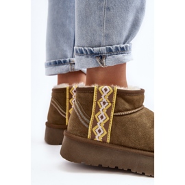 Női velúr hócipő vastag talppal, zöld Vebissat 1